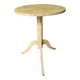 Side table, patinated pedestal table with natural pigments