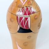 Poupée Kokeshi vintage japonaise avec kimono rouge et nœud