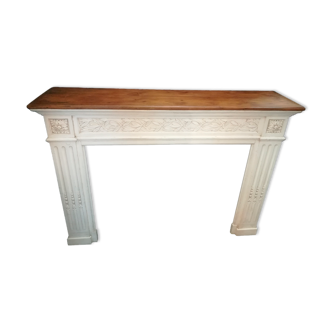 Louis XVI style fireplace in patinated wood