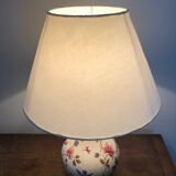 Vintage faience lamp with bird décor