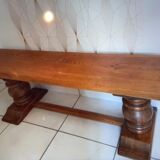 Solid oak table and bench