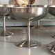 Ice cream cup with spoons, vintage stainless steel