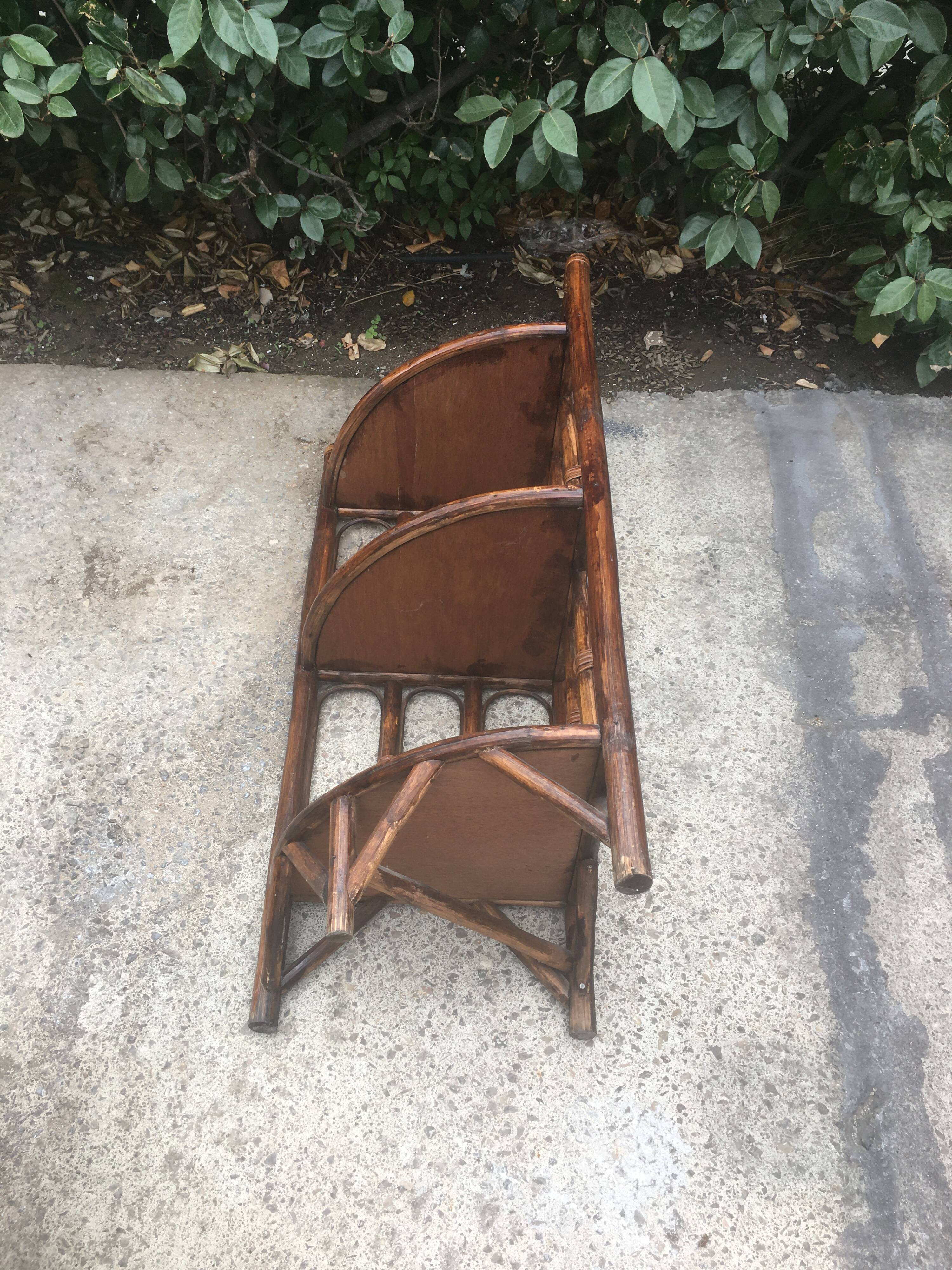 Rattan corner shelf