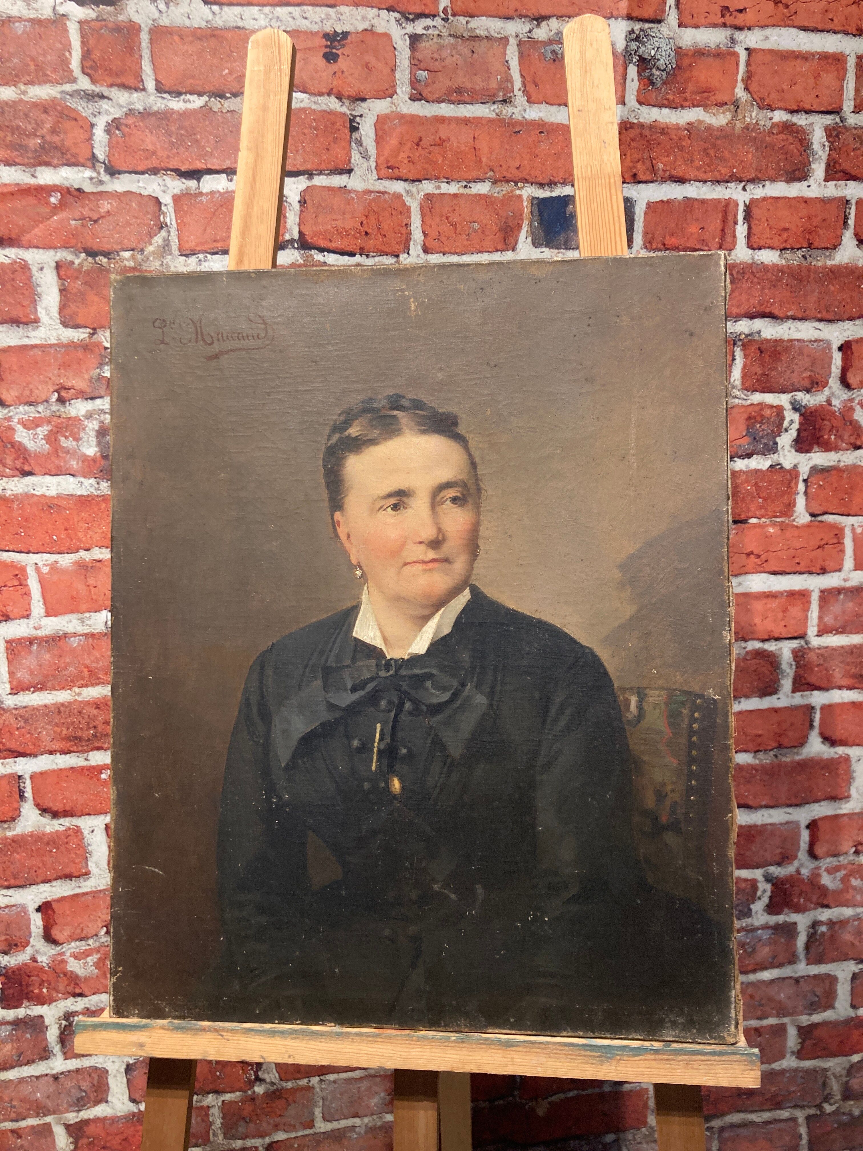 Oil on canvas portrait of a woman