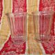 2 antique glass jam jars with ribs