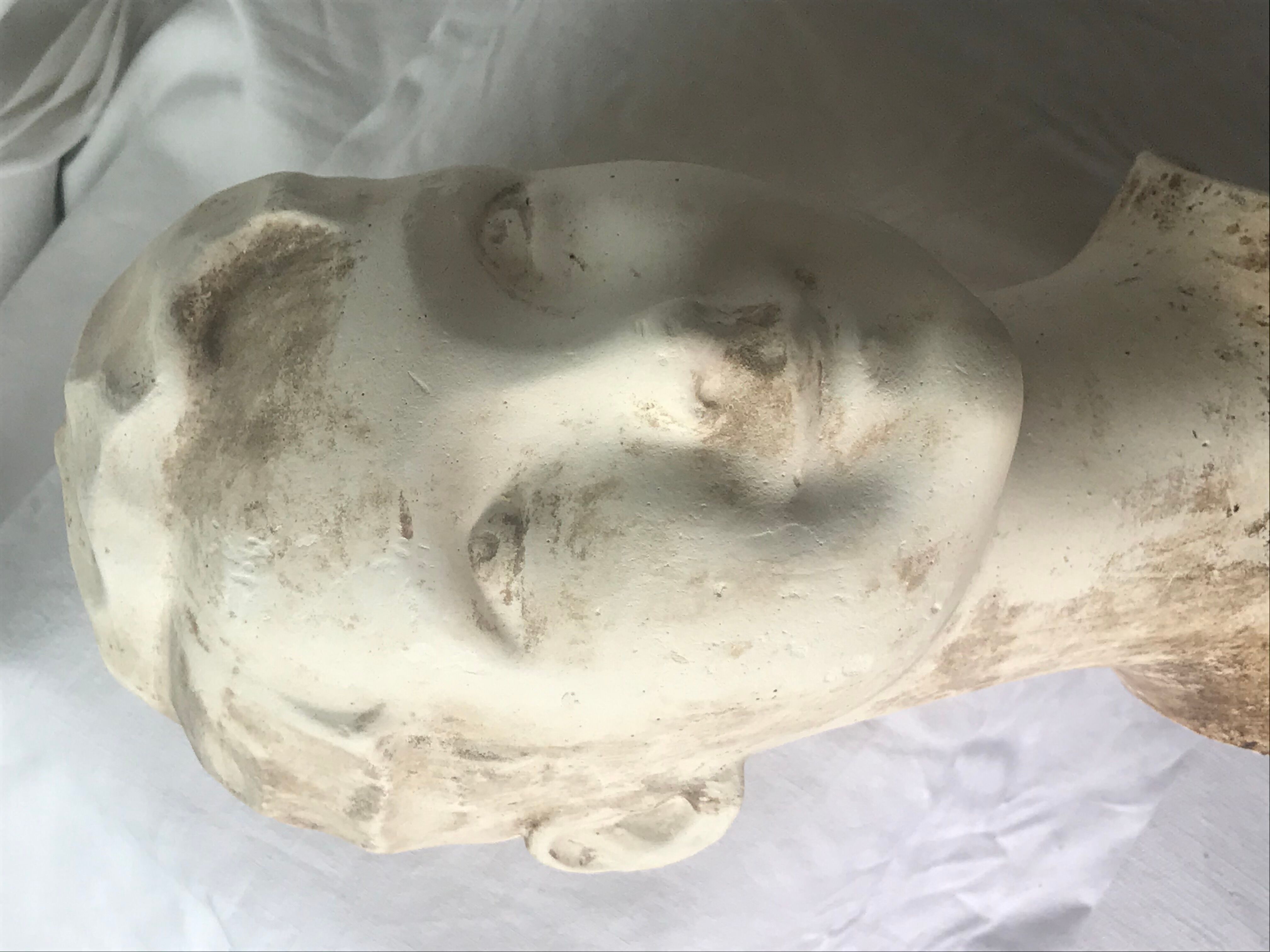 Old plaster head bust of mannequin 1930