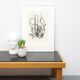 Vintage sidetable salontafel eikenhout graniet handgemaakt
