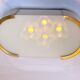Perzel Ceiling lamp or wall lamp, signed, mid-twentieth century, opaline brass, France