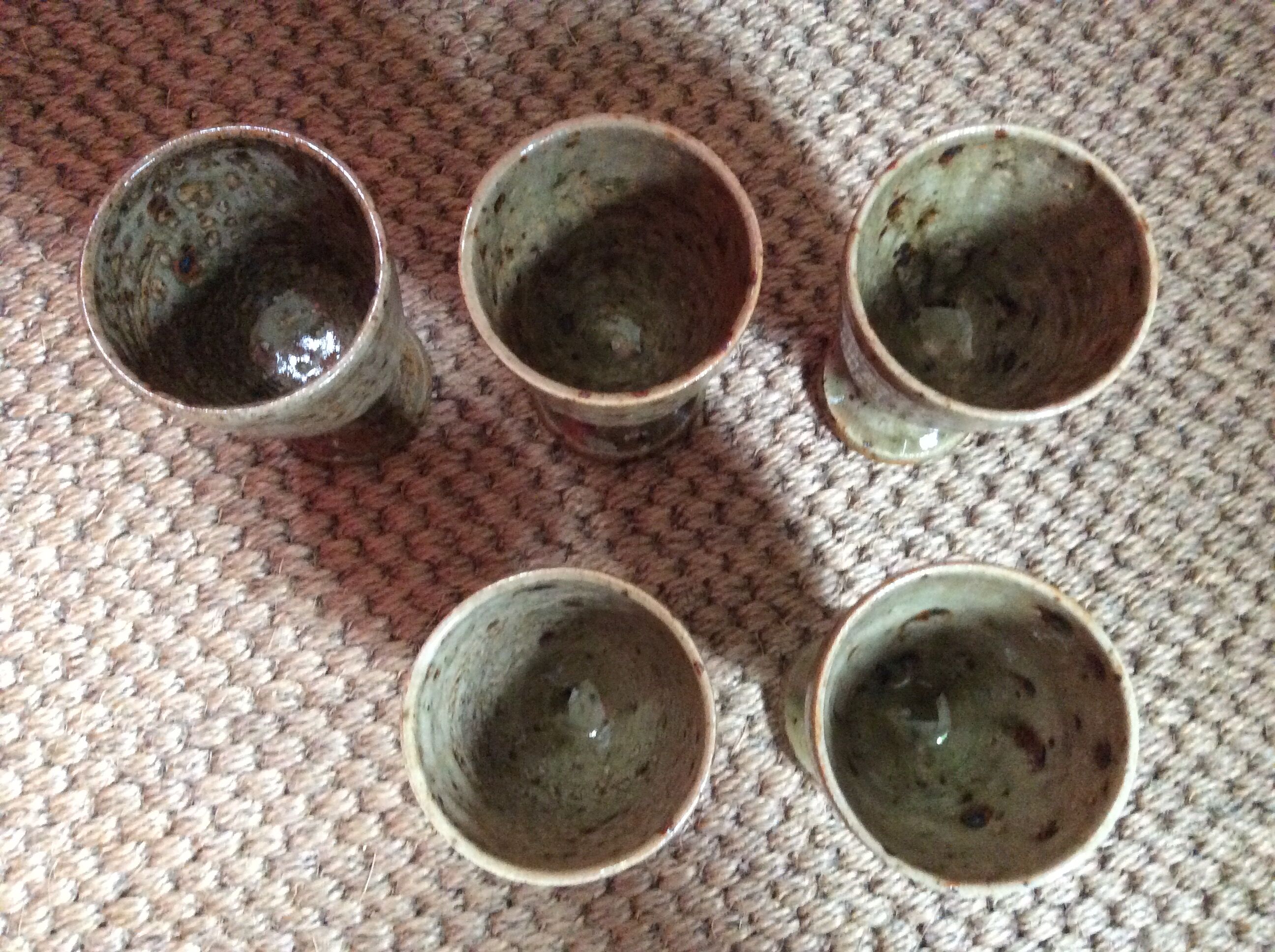 Set of 5 cups in sandstone
