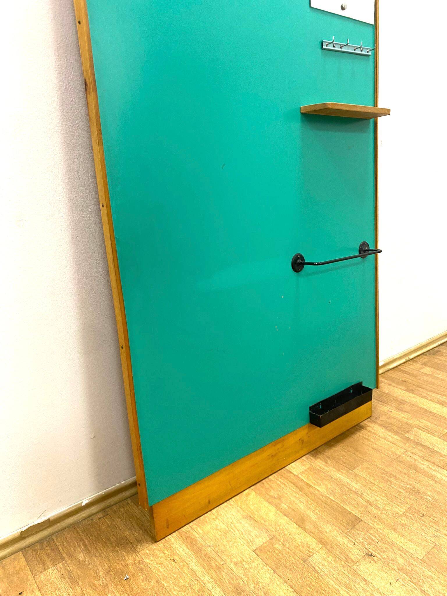 Retro Wall Hanger with Mirror, 1960s, Czechoslovakia