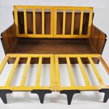Art deco walnut sofa bed 1960s
