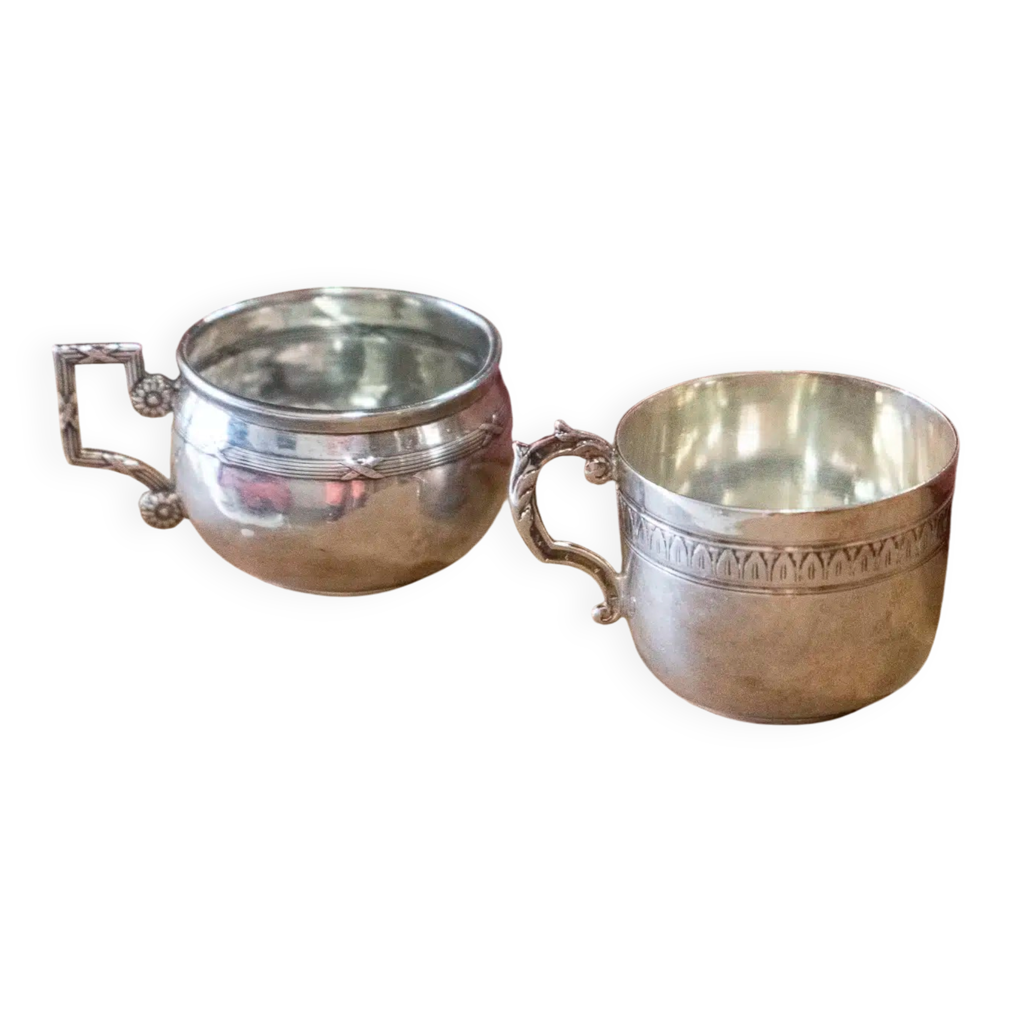 Lot de 2 tasses en métal « Louise & Suzanne »
