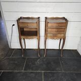Pair of Louis XV style oak bedside tables