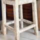 Old wooden stool with square seat