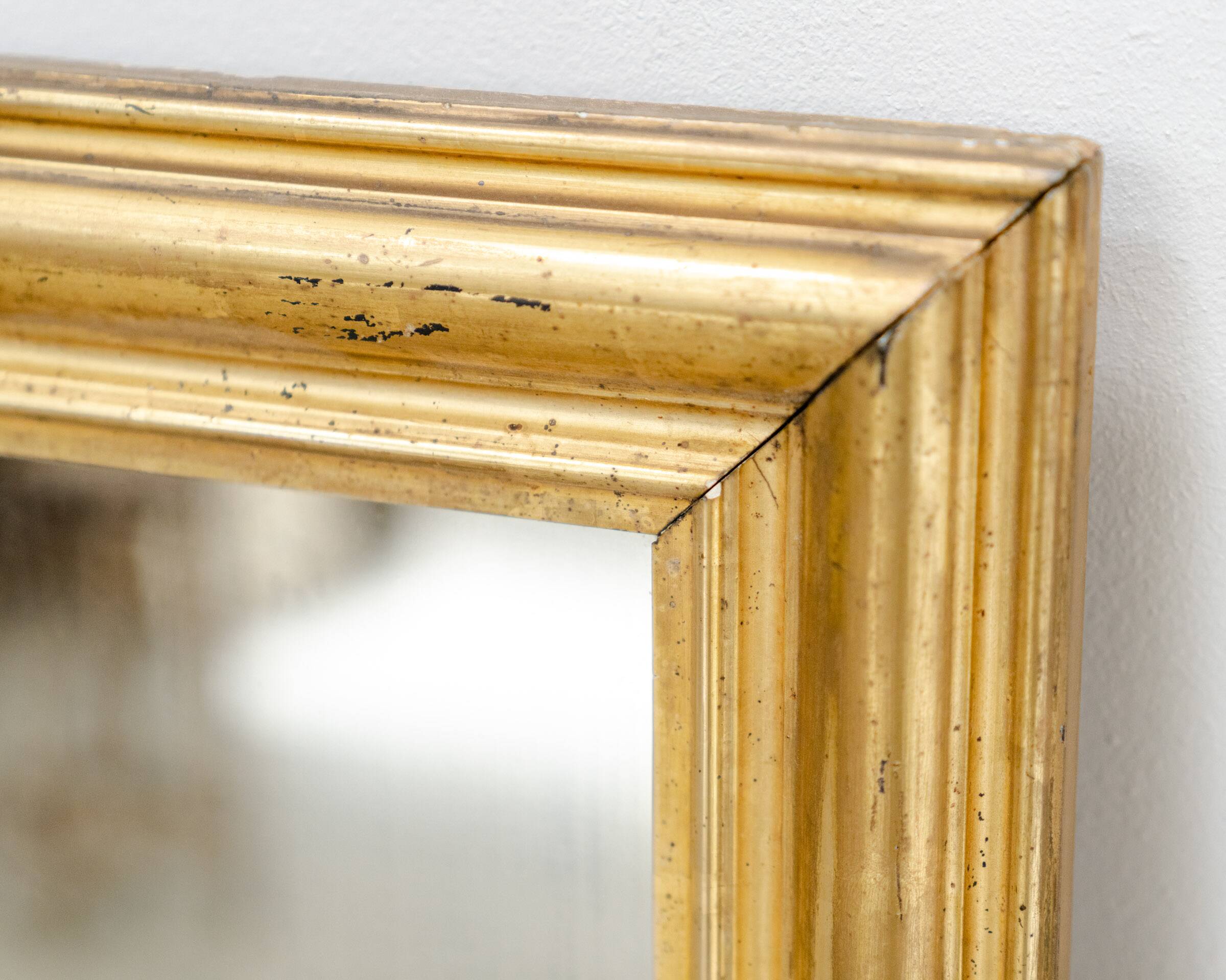 Long rectangular antique gold mirror 1930