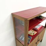 1950s Brazilian modernist library in exotic wood and lacquer.