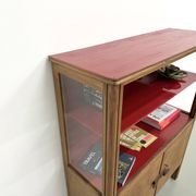 1950s Brazilian modernist library in exotic wood and lacquer.