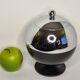 Coldy Lux ice bucket, spherical design in chrome and black metal, years.