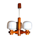 Nordic chandelier in Wood and Opaline, Denmark, 1970
