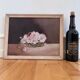 Vintage original flower oil painting, floral still life art