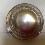 Antique silver-plated tripod box in the Louis XVI style.