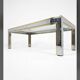 Chrome and gold metal coffee table by Romeo Rega from the 1970s.