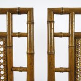 Pair of faux bamboo dining chairs, 1970s