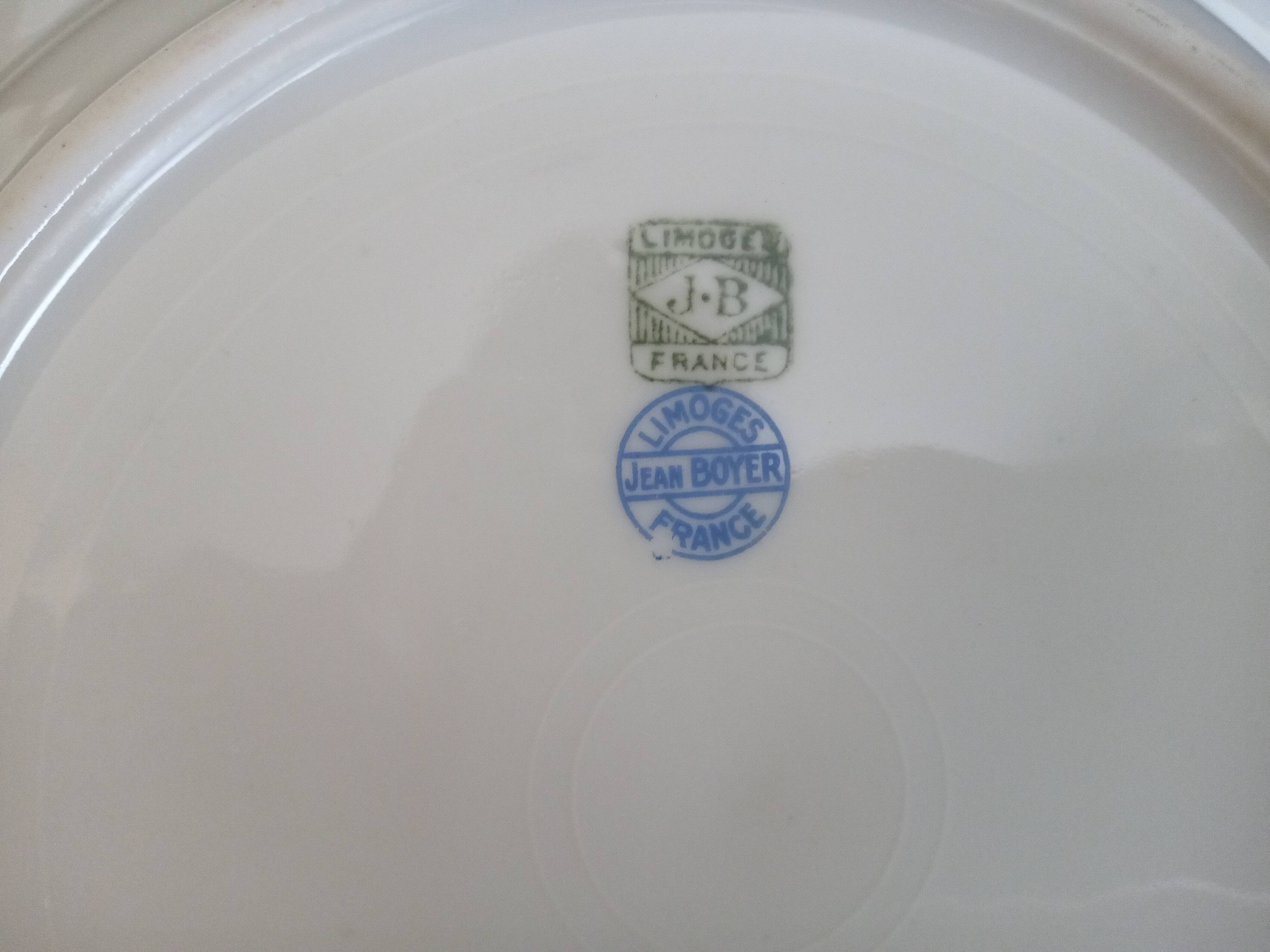 Limoges porcelain dessert service for 12 people, Jean Boyer and Nardon Lafarge (1920 - 1934)