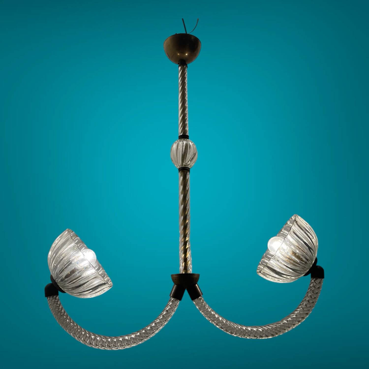 Art Deco Murano Glass Barovier Light Pendant 1940’s