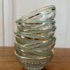 Lot de 7 coupes en verre granité vert et or vintage