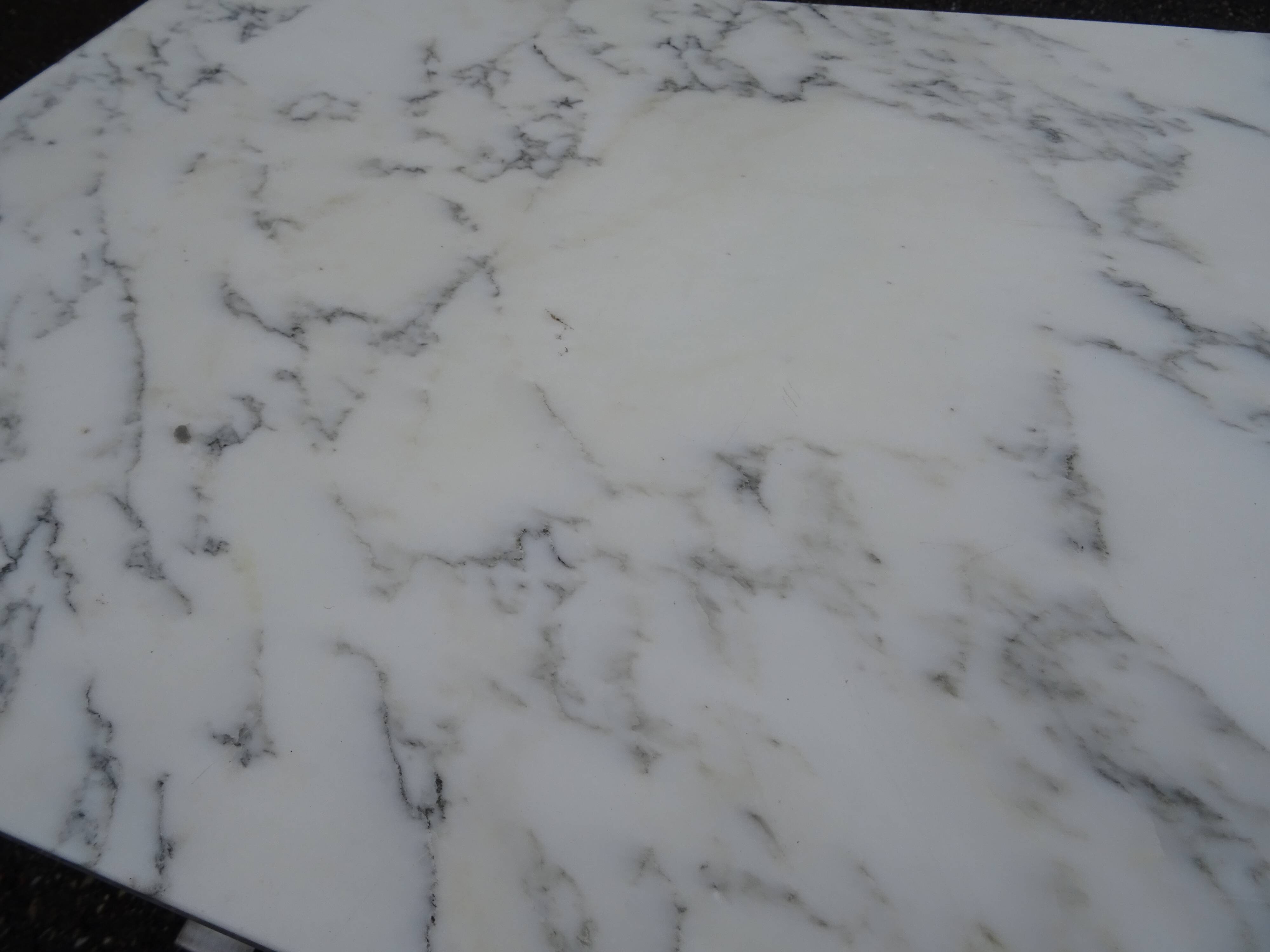 Coffee table in marble and vintage steel design from the 70s