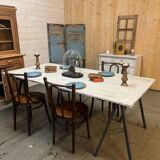 Patinated trestle table
