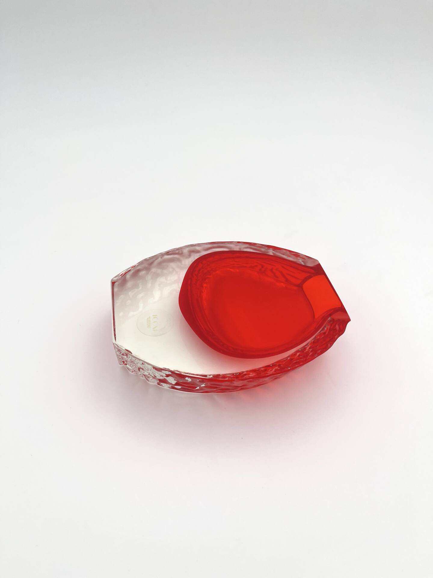 Mandruzzato Murano Vase Sommerso Red Textured Labelled 70s Design