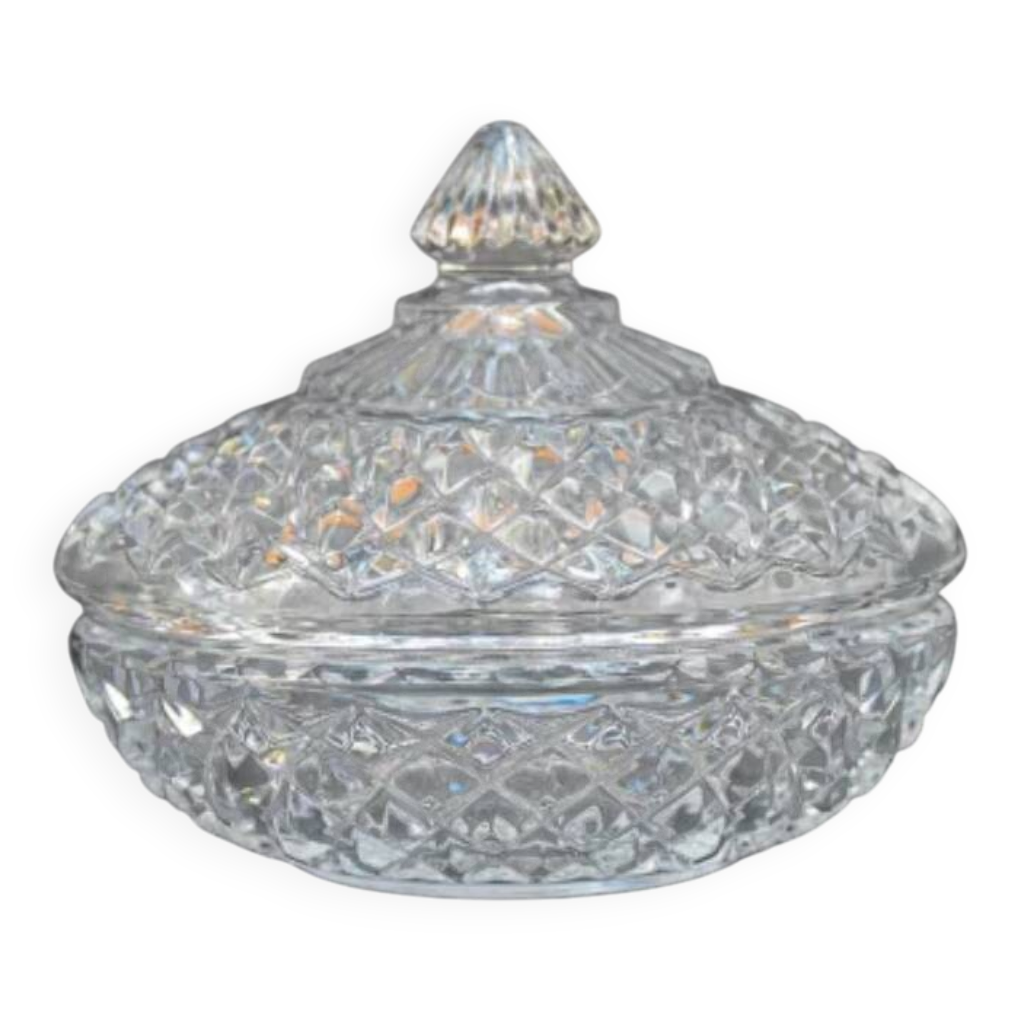 Bonbonnière, sugar bowl Crystal d'Arques