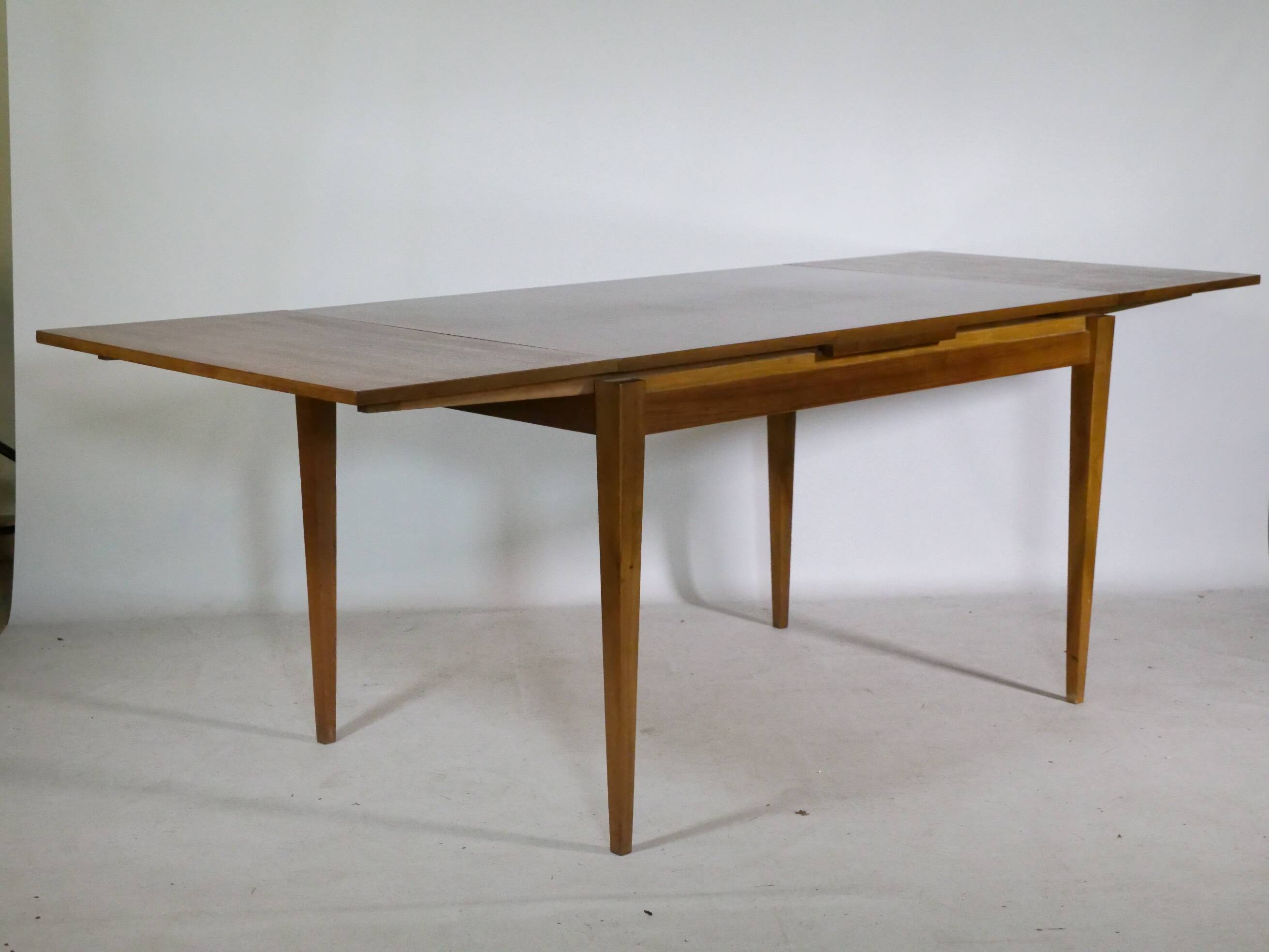 Extendable vintage dining table, walnut, 1960s