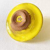 Yellow glazed ceramic sugar bowl
