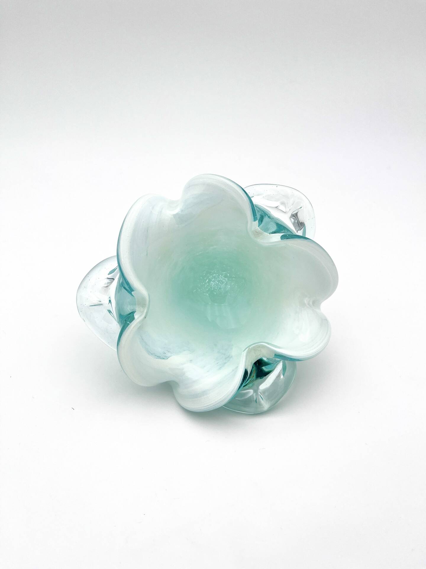 Coupe Studio Glass signed Lubomir Hora Blown Glass Polychrome 80s