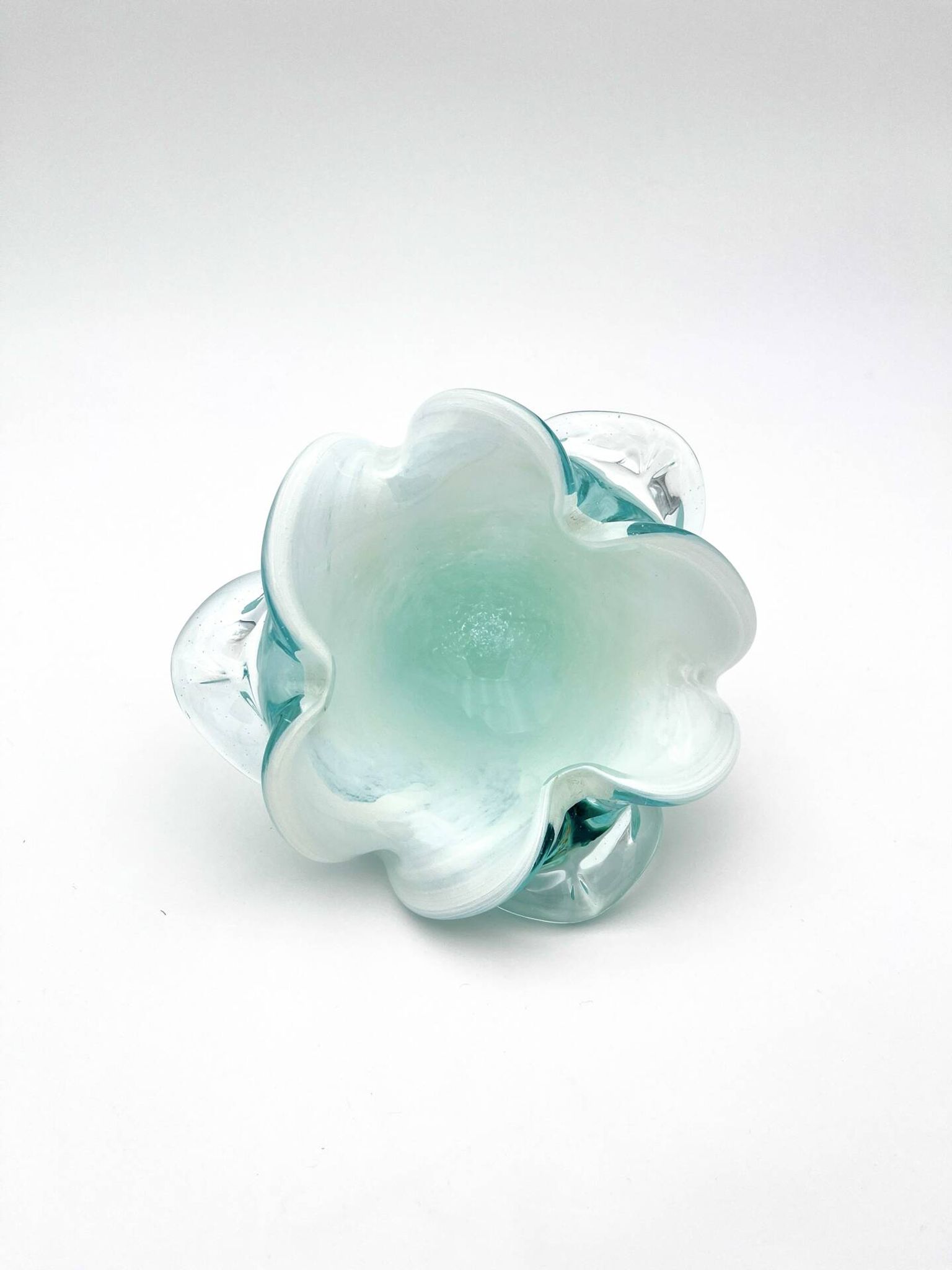 Coupe Studio Glass signée Lubomir Hora Verre Soufflé Polychrome 80s