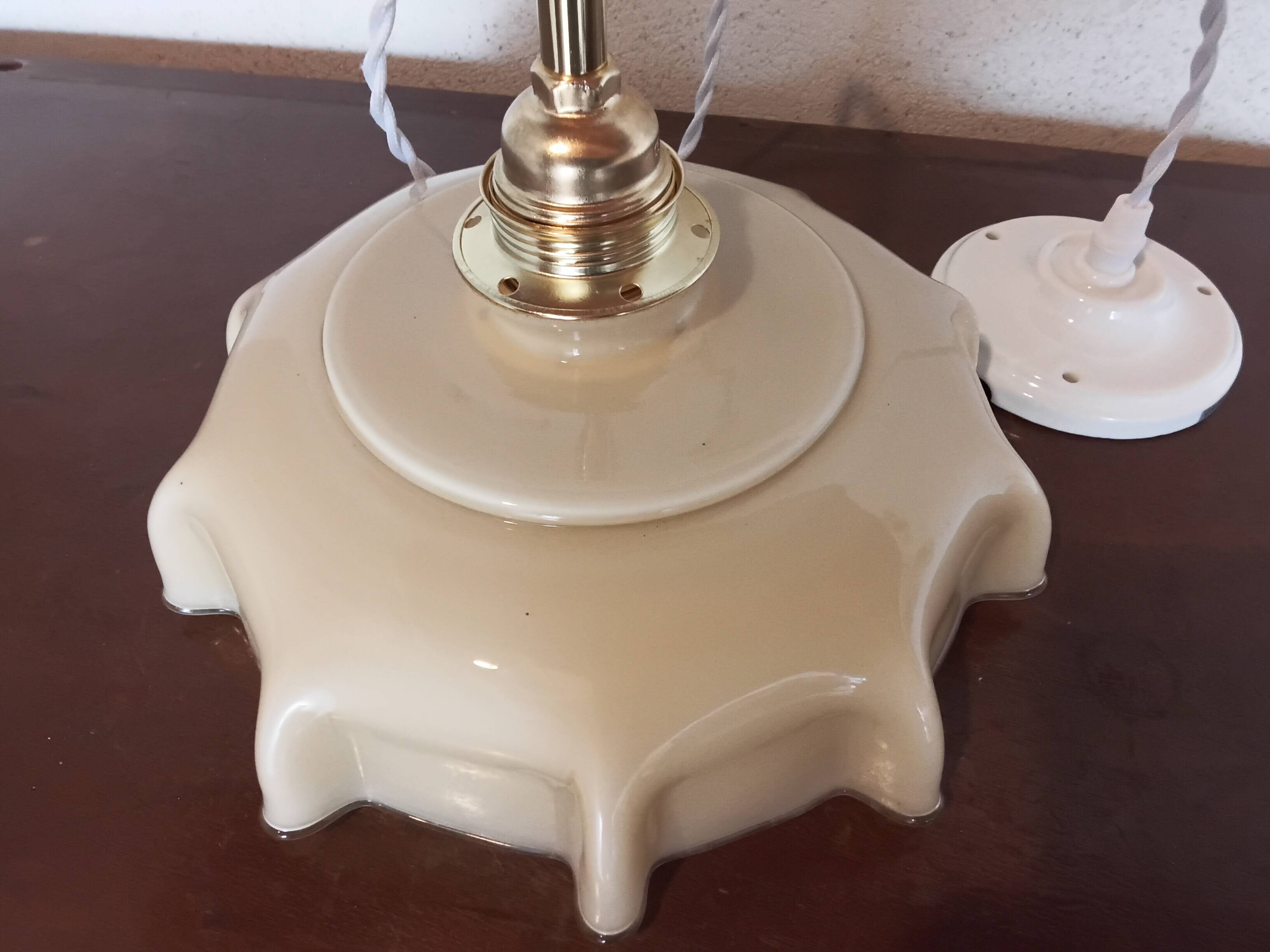 Vintage opaline pendant light