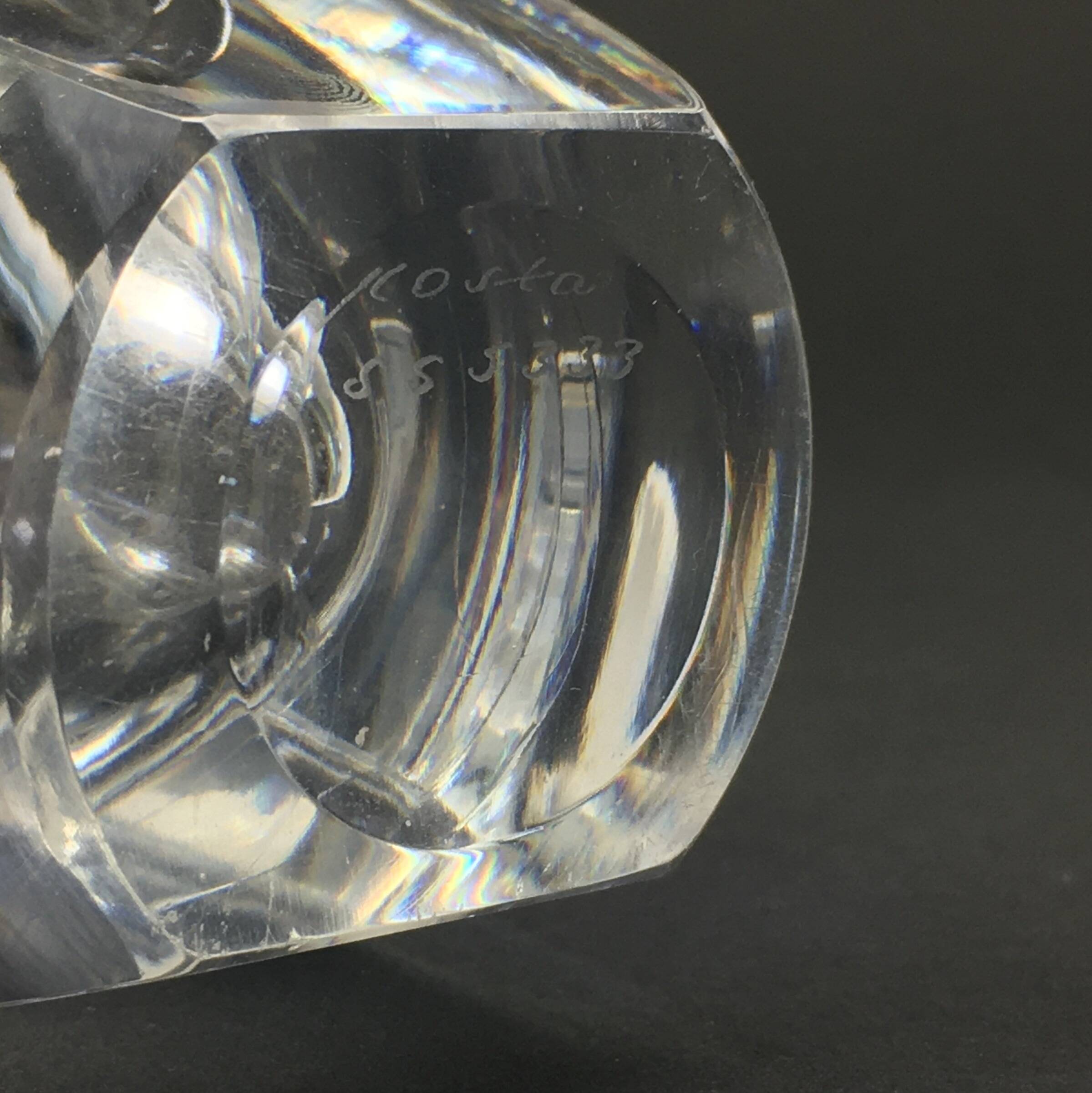 Signed Mid-Century Scandinavian Glass Vase by M. Morales-Schildt for Kosta