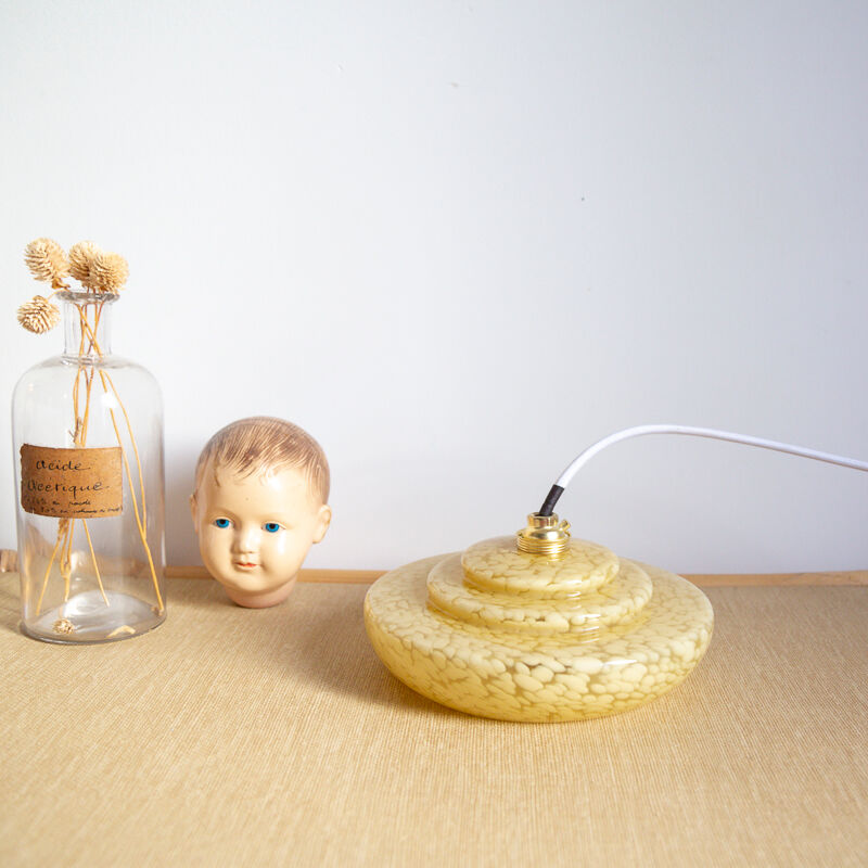 Suspension glass of yellow Clichy