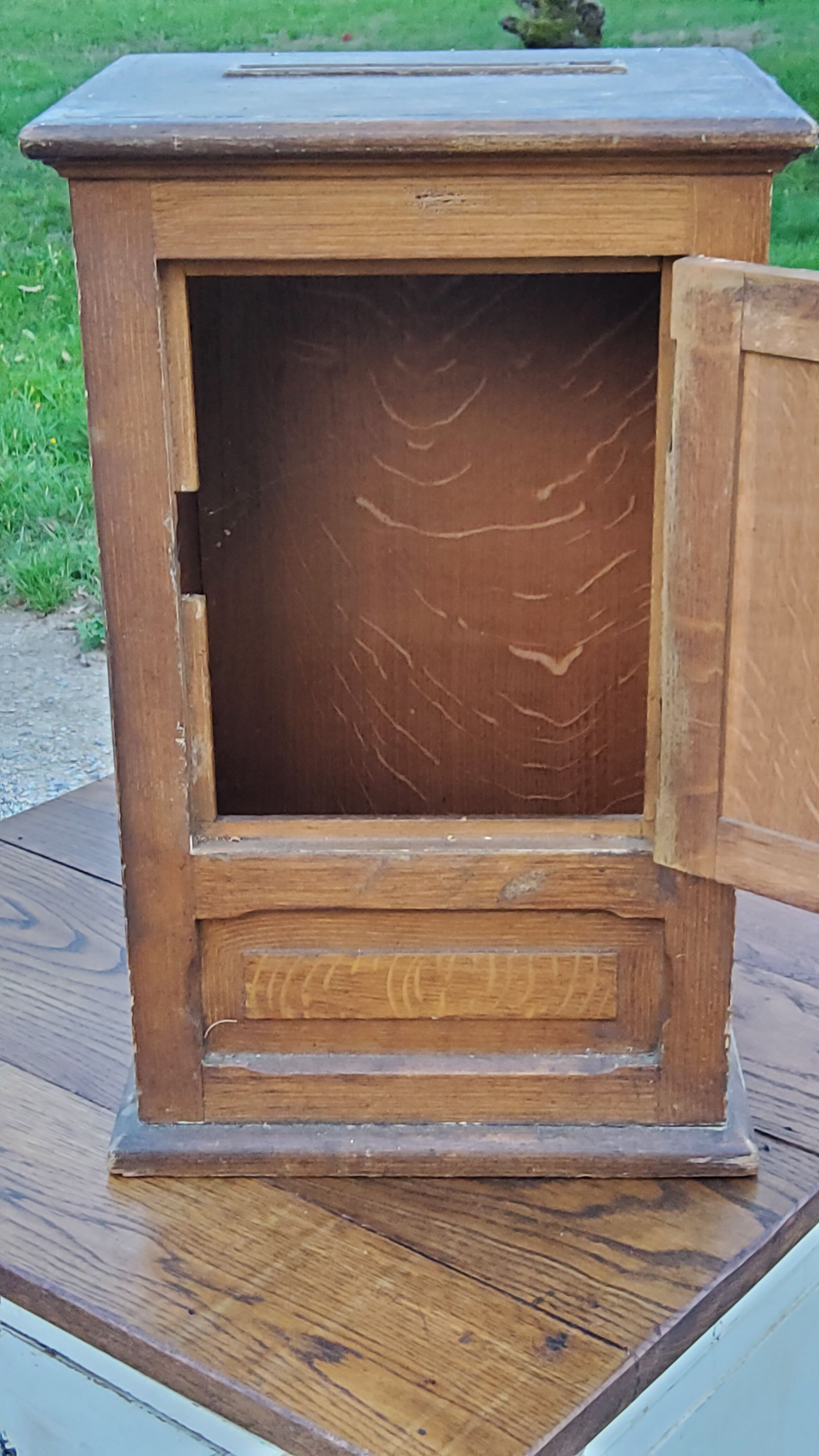 Old oak and brass mailbox