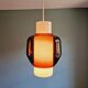 Scandinavian double pendant light in white opaline and amethyst glass, 1960s