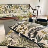 Vintage rattan bench from Maison Kok