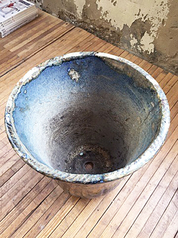 Pot fleurs XXL en terre vernissée