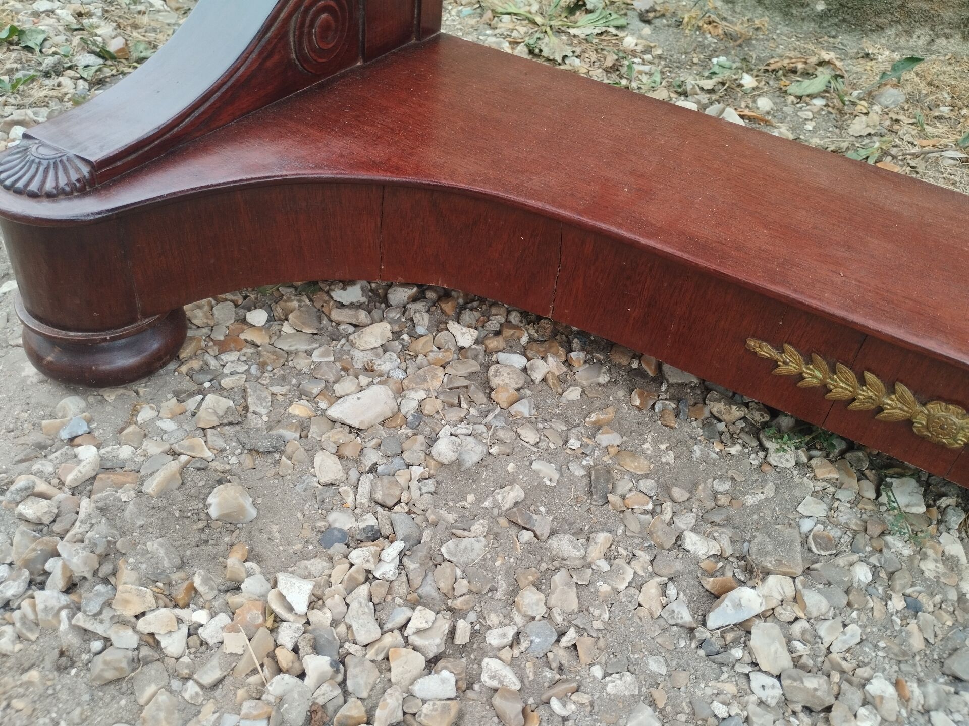 Console ancienne style louis xvi plateau bois