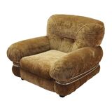 Velour armchair, Italian design, 1970s, production: Italy