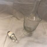 Chiseled glass wine decanter