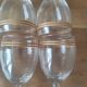 Set of 6 glasses with gold band decorations.