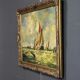 Tableau "Sailboats in Rough Seas" signed Albert Hess – Mid 20th century